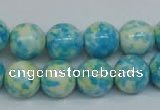 CRF104 15.5 inches 12mm round dyed rain flower stone beads wholesale