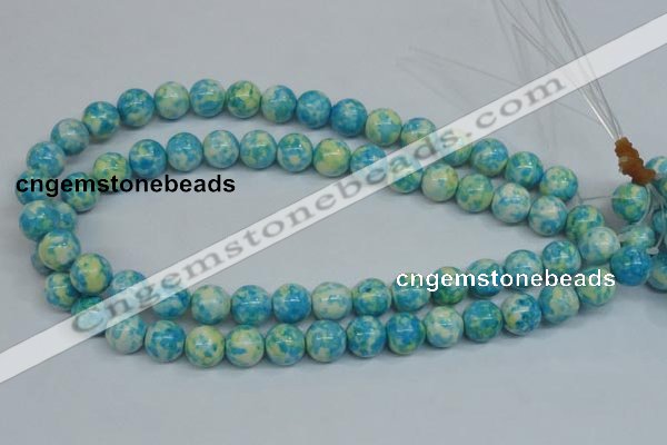 CRF104 15.5 inches 12mm round dyed rain flower stone beads wholesale