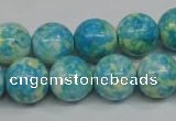 CRF105 15.5 inches 14mm round dyed rain flower stone beads wholesale