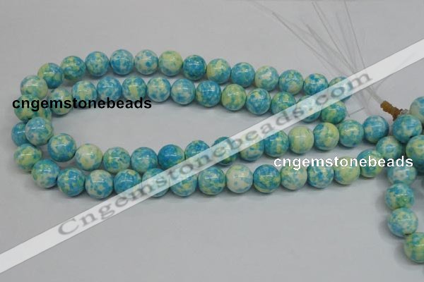 CRF105 15.5 inches 14mm round dyed rain flower stone beads wholesale