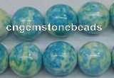 CRF106 15.5 inches 16mm round dyed rain flower stone beads wholesale