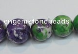 CRF11 15.5 inches multi sizes round dyed rain flower stone beads