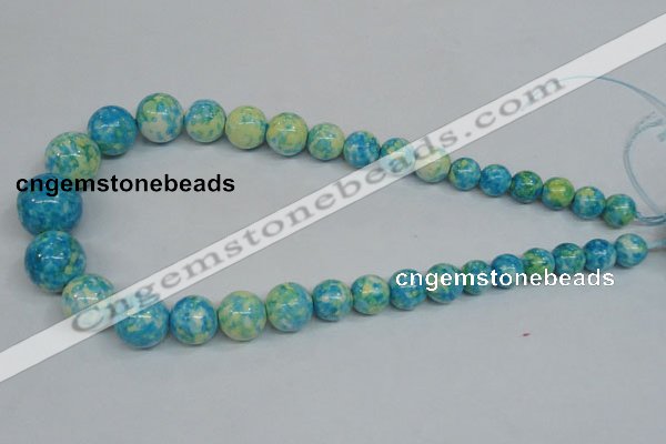 CRF112 15.5 inches 10mm - 20mm round dyed rain flower stone beads