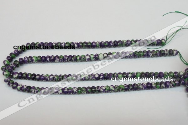 CRF12 15.5 inches 4*6mm rondelle dyed rain flower stone beads wholesale