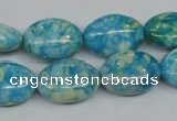 CRF126 15.5 inches 13*18mm oval dyed rain flower stone beads