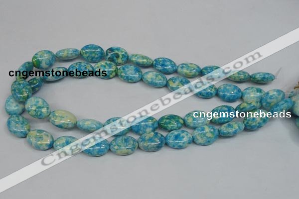 CRF126 15.5 inches 13*18mm oval dyed rain flower stone beads