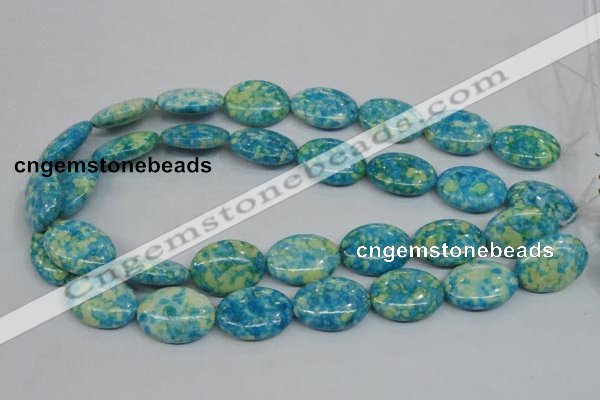 CRF128 15.5 inches 18*25mm oval dyed rain flower stone beads