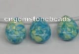 CRF148 Top-drilled 13*18mm flat teardrop dyed rain flower stone beads