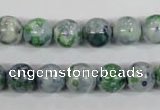 CRF153 15.5 inches 10mm round dyed rain flower stone beads wholesale