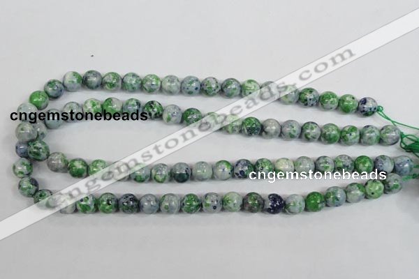 CRF153 15.5 inches 10mm round dyed rain flower stone beads wholesale