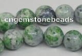 CRF154 15.5 inches 12mm round dyed rain flower stone beads wholesale