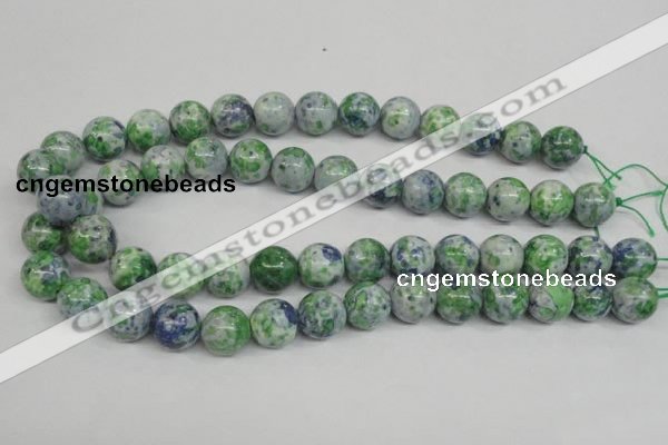 CRF154 15.5 inches 12mm round dyed rain flower stone beads wholesale