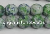 CRF155 15.5 inches 14mm round dyed rain flower stone beads wholesale