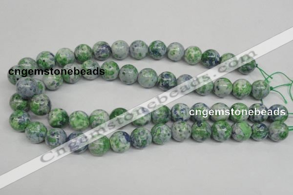 CRF155 15.5 inches 14mm round dyed rain flower stone beads wholesale