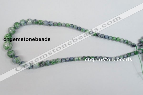 CRF161 15.5 inches 6mm - 14mm round dyed rain flower stone beads