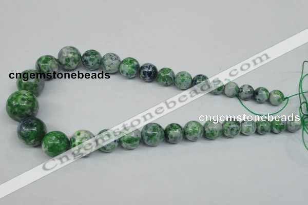 CRF162 15.5 inches 10mm - 20mm round dyed rain flower stone beads