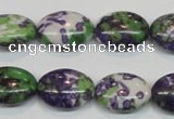 CRF18 15.5 inches 13*18mm oval dyed rain flower stone beads wholesale