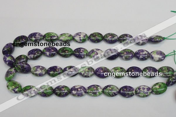 CRF18 15.5 inches 13*18mm oval dyed rain flower stone beads wholesale