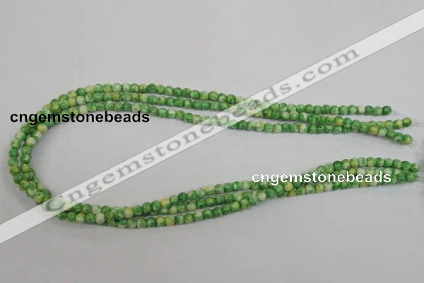 CRF180 15.5 inches 4mm round dyed rain flower stone beads wholesale