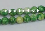 CRF182 15.5 inches 8mm round dyed rain flower stone beads wholesale