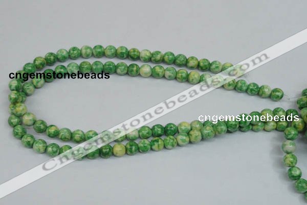 CRF182 15.5 inches 8mm round dyed rain flower stone beads wholesale