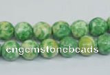 CRF183 15.5 inches 10mm round dyed rain flower stone beads wholesale