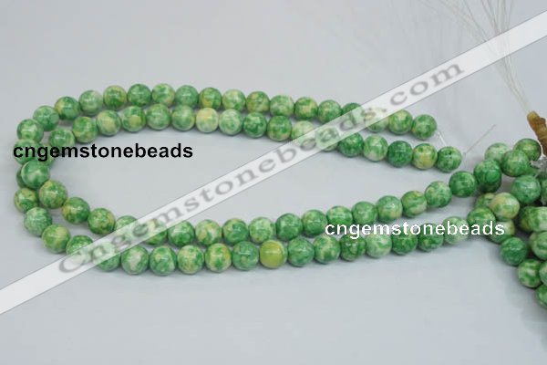 CRF183 15.5 inches 10mm round dyed rain flower stone beads wholesale