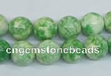 CRF184 15.5 inches 12mm round dyed rain flower stone beads wholesale