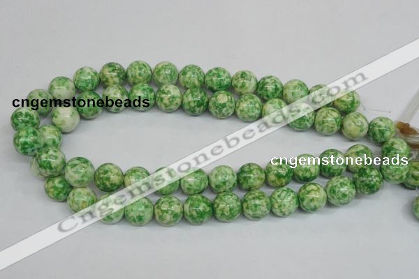 CRF185 15.5 inches 14mm round dyed rain flower stone beads wholesale