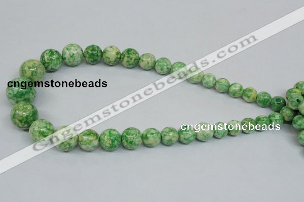 CRF192 15.5 inches 10mm - 20mm round dyed rain flower stone beads