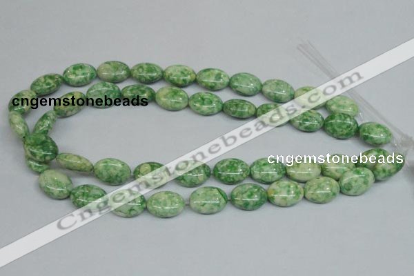 CRF206 15.5 inches 13*18mm oval dyed rain flower stone beads