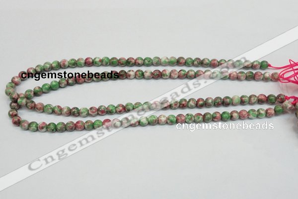 CRF21 15.5 inches 4mm round dyed rain flower stone beads wholesale