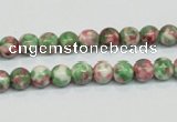 CRF22 15.5 inches 6mm round dyed rain flower stone beads wholesale