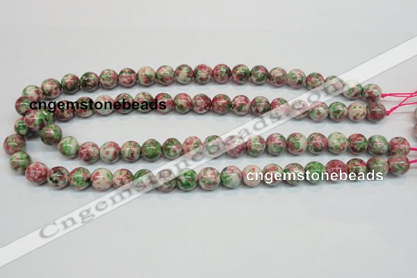 CRF24 15.5 inches 10mm round dyed rain flower stone beads wholesale