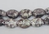 CRF243 15.5 inches 10*14mm oval dyed rain flower stone beads