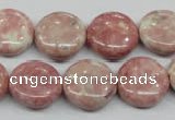 CRF258 15.5 inches 16mm flat round dyed rain flower stone beads