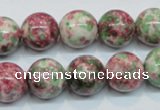 CRF26 15.5 inches 14mm round dyed rain flower stone beads wholesale