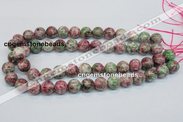 CRF26 15.5 inches 14mm round dyed rain flower stone beads wholesale