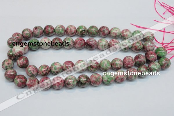 CRF27 15.5 inches 16mm round dyed rain flower stone beads wholesale