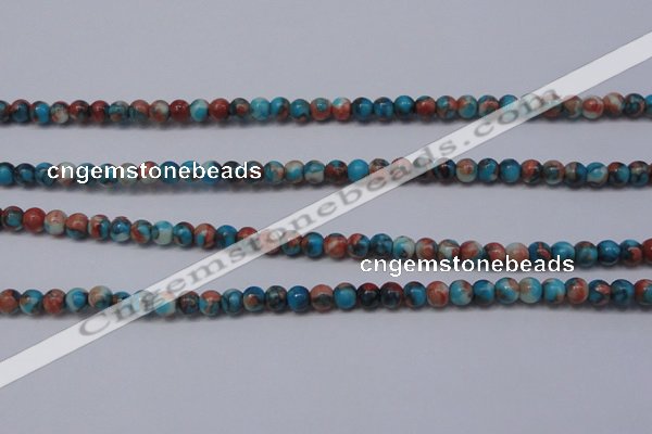CRF270 15.5 inches 3mm round dyed rain flower stone beads
