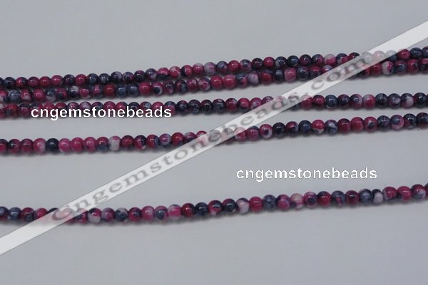 CRF273 15.5 inches 3mm round dyed rain flower stone beads