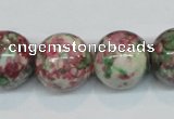 CRF28 15.5 inches 18mm round dyed rain flower stone beads wholesale