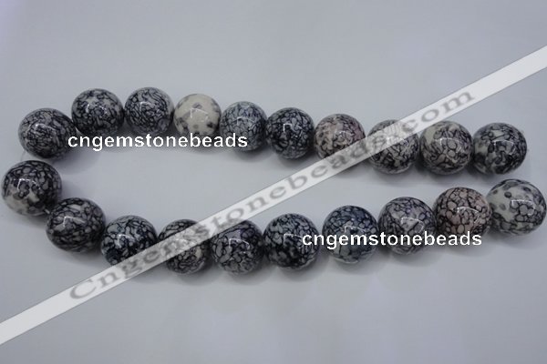 CRF287 15.5 inches 18mm round dyed rain flower stone beads