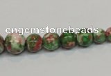 CRF30 15.5 inches multi sizes round dyed rain flower stone beads wholesale