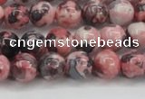 CRF302 15.5 inches 8mm round dyed rain flower stone beads wholesale