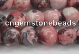 CRF305 15.5 inches 14mm round dyed rain flower stone beads wholesale