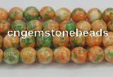 CRF307 15.5 inches 4mm round dyed rain flower stone beads wholesale