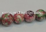 CRF31 15.5 inches multi sizes round dyed rain flower stone beads