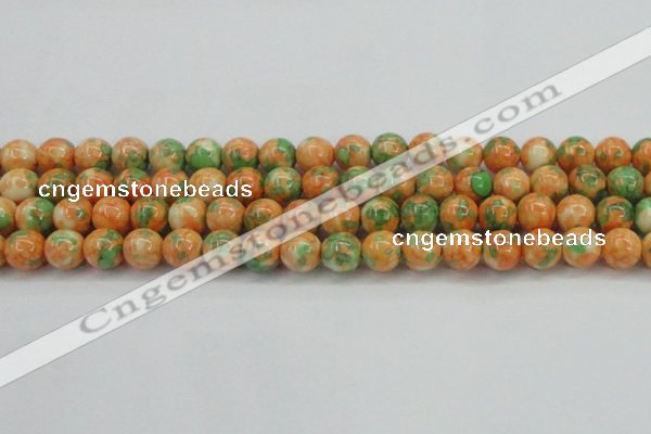 CRF312 15.5 inches 14mm round dyed rain flower stone beads wholesale