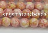 CRF316 15.5 inches 8mm round dyed rain flower stone beads wholesale